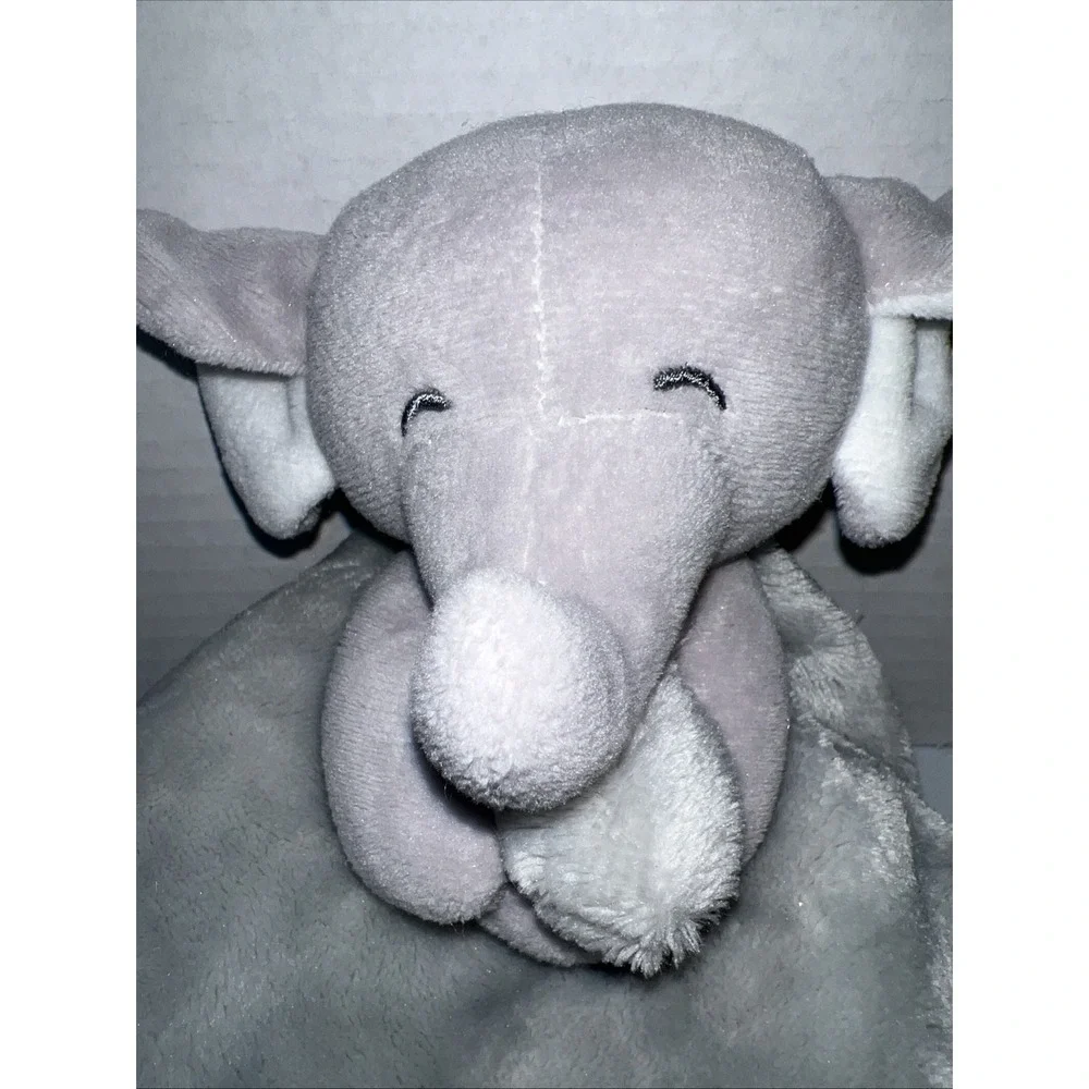 Carters Baby GRAY ELEPHANT LOVEY Security Blanket Blankie Plush Lovie Toy No Tag